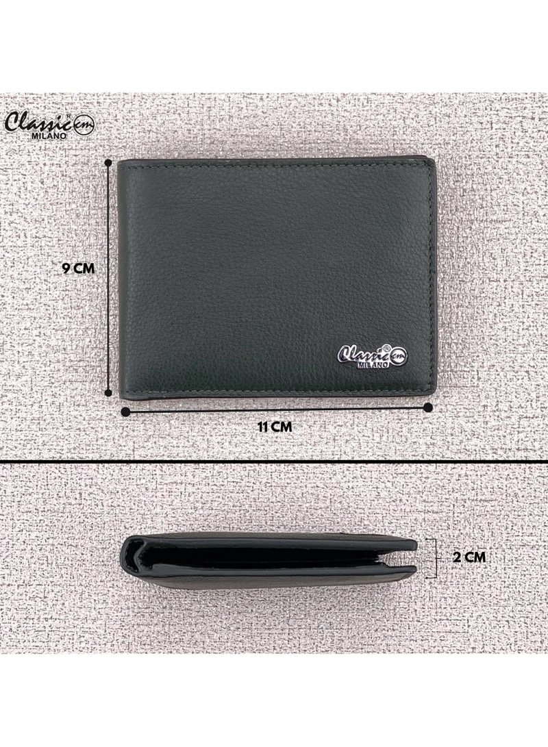 Classic Milano Green (CNH-6) Classic Milano Genuine Leather Wallet for Men – Slim Bifold Men’s Wallet with RFID Blocking, Multiple Card Slots – Stylish Mens Purse Wallets Gift for Husband, Father for Men | Best Price UAE