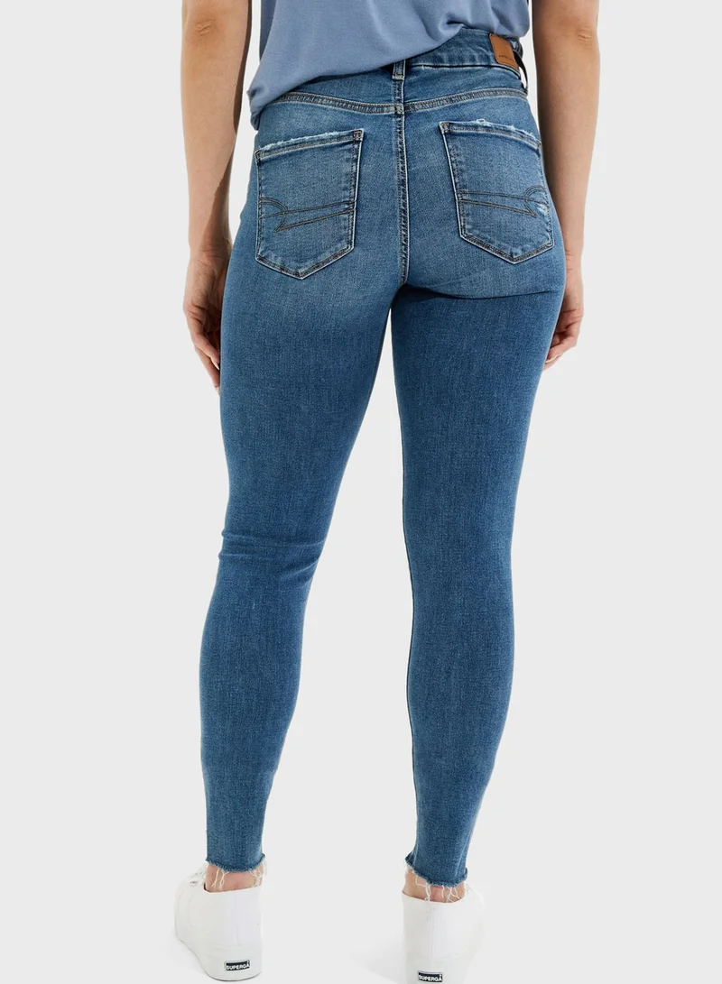 American Eagle High Waist Ripped Jeans