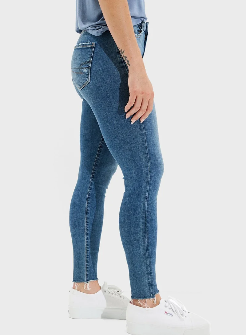American Eagle  High Waist Ripped Jeans for Women | Best Price UAE