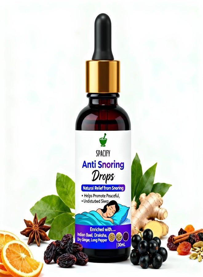 Spacify Ayurvedic Anti Snoring Relief Nasal Drops - Natural Airway Support for Deep Sleep & Easy Breathing - Enriched with Dry Ginger & Long Pepper - 100% Herbal, Chemical-Free (Pack of 1) - Image 1