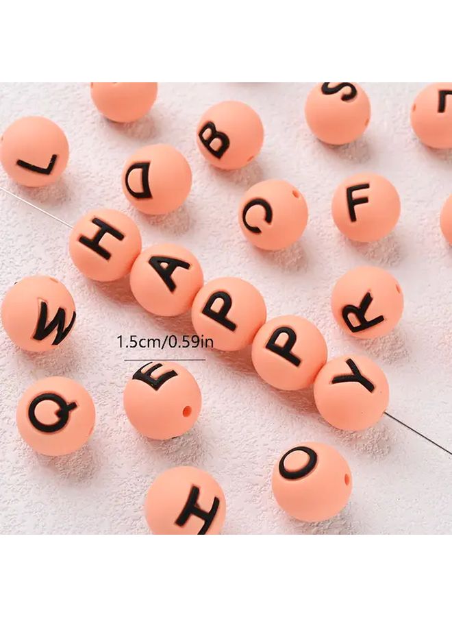 10pcs Orange Silicone Alphabet Beads A Z Uppercase Lowercase Letters DIY Craft Beads - Image 5