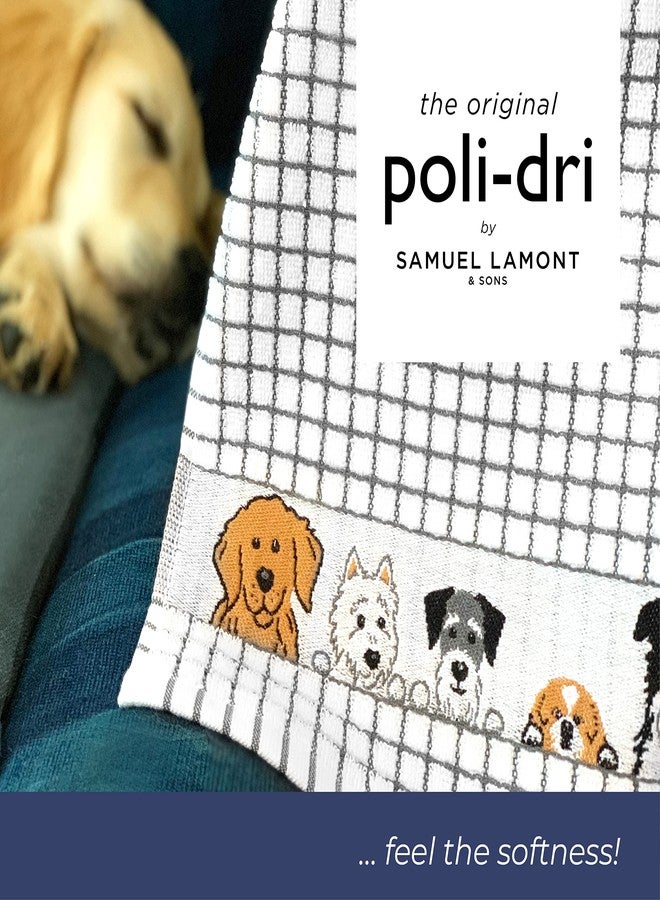 Samuel Lamont Poli-dri Jacquard Towel White with Brown and DOGS trim - Image 4