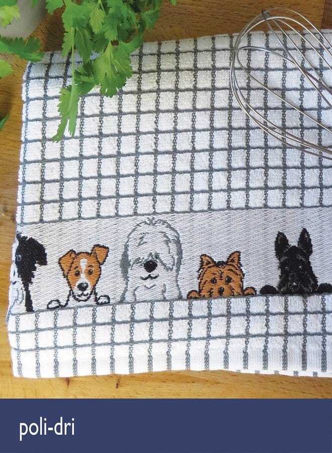 Samuel Lamont Poli-dri Jacquard Towel White with Brown and DOGS trim - Image 3