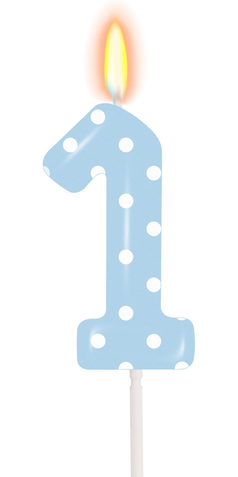 ELekFX Blue Polka Dot Number 1 Candle, First Birthday Decorations for Boys, Happy Birthday Cake Topper for One Sweet Boy Birthday Party Supplies - Image 1