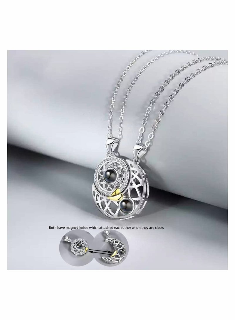 KASTWAVE Two Souls One Heart Pendant Necklaces for Couple, Wishing Stone Creative Magnet Couples Necklace - Image 5