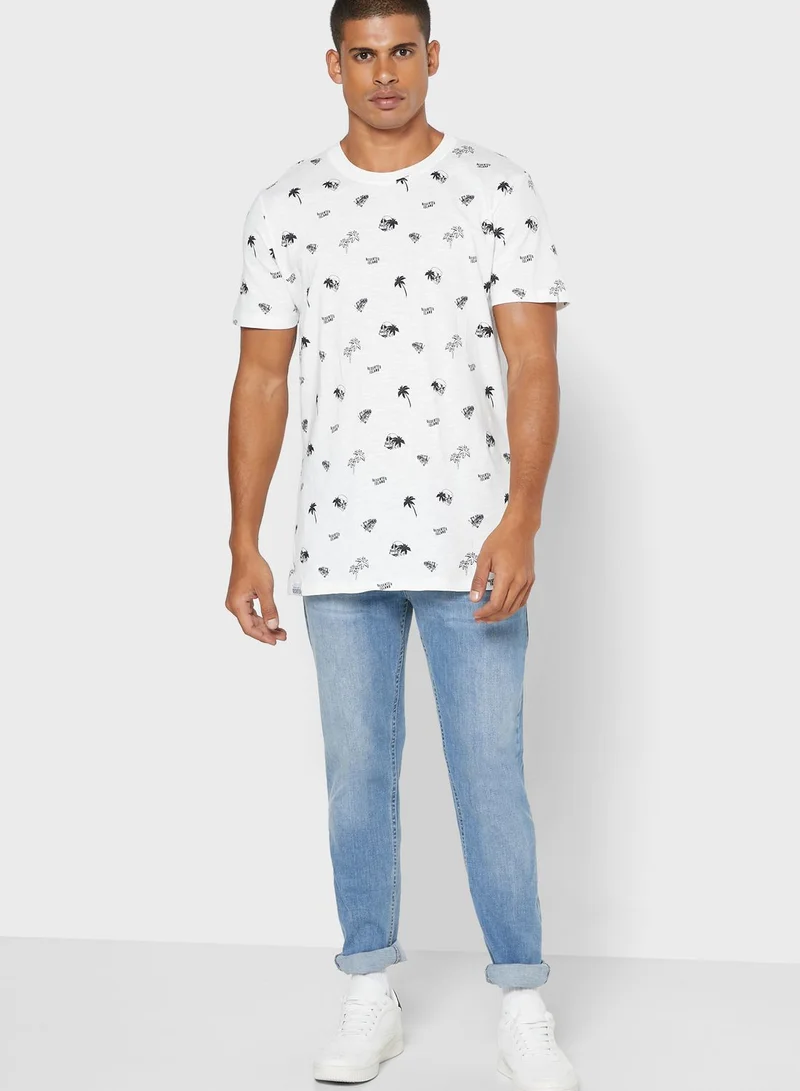 DeFacto Skull Print Crew Neck T-Shirt
