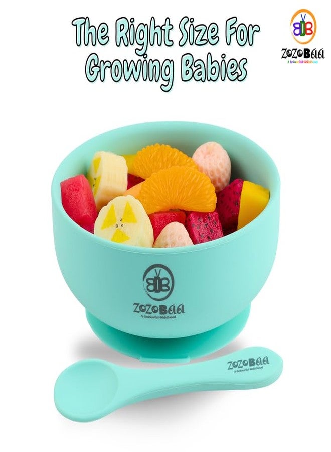 ZoZoBaa Silicone Baby Bowl | Extra Strong Suction Base, Non-Slip Design, 100% Food Grade BPA-Free Bowls for Babies & Toddlers | Microwave Safe, Purple & Mint Green (Pack of 2) - Image 3