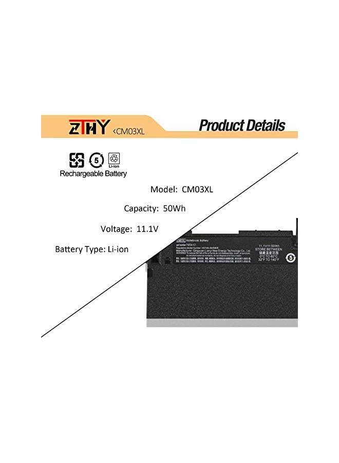 ZTHY Cm03 Cm03Xl Laptop Battery Compatible With Hp Elitebook 840 845 850 855 740 745 750 755 G1 G2 Series Laptop Fits Co06 Co06Xl Battery Spare 716724-421 717376-001 Cm03050Xl Cm03050Xl-Pl - Image 2