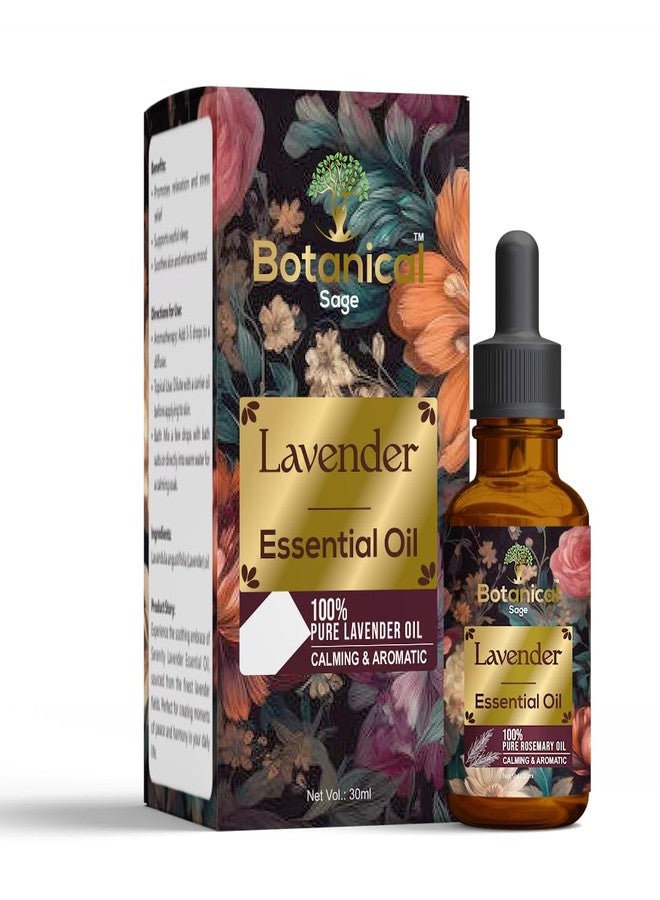 Botanical Sage زيت اللافندر العطري - مستخلص المريمية النباتية لنمو الشعر، والعناية بالبشرة، والوجه، والعلاج العطري للرجال والنساء، 30 مل - Image 1
