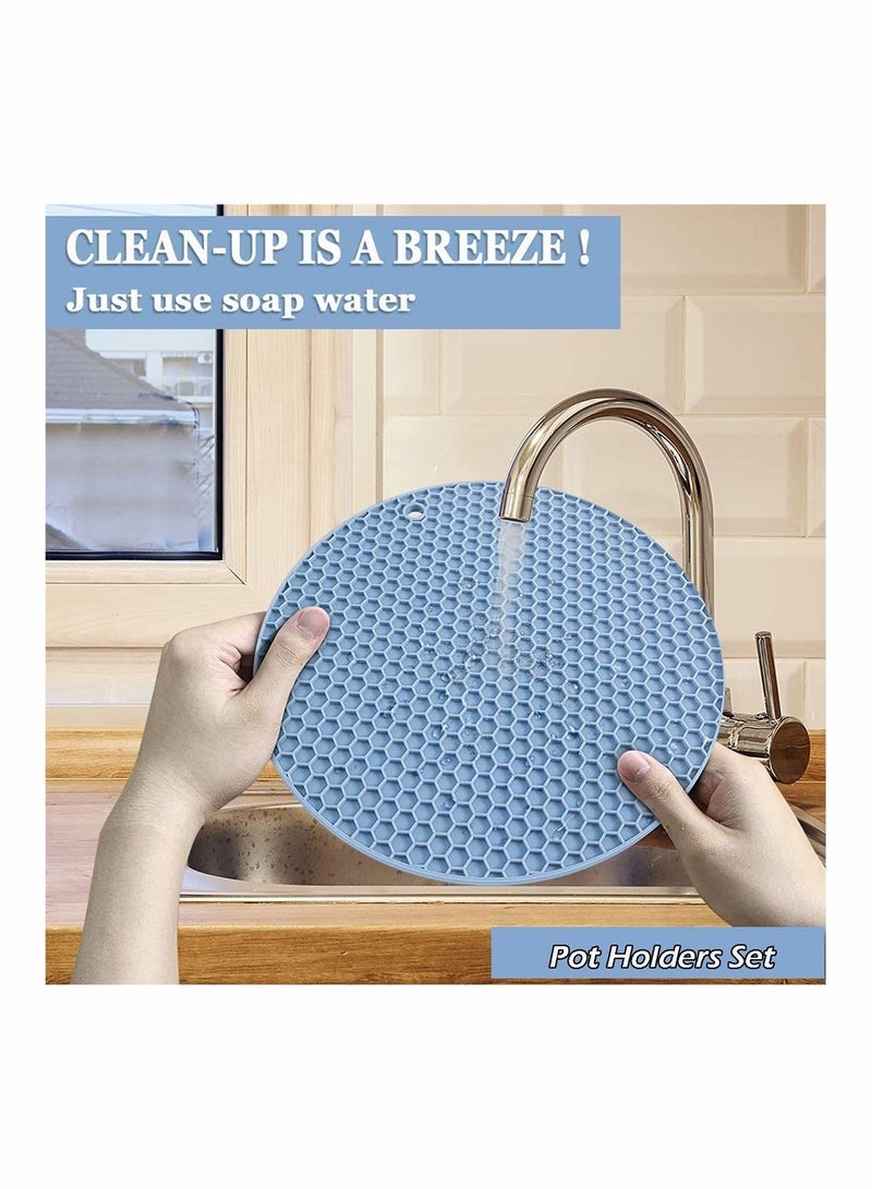 Y&D Silicone Pot Holders Dishwasher-Safe Heat Resistant Non-Slip and Heat-Resistant Up to 230 °C Honeycomb Pattern 2 Pcs  - Image 3