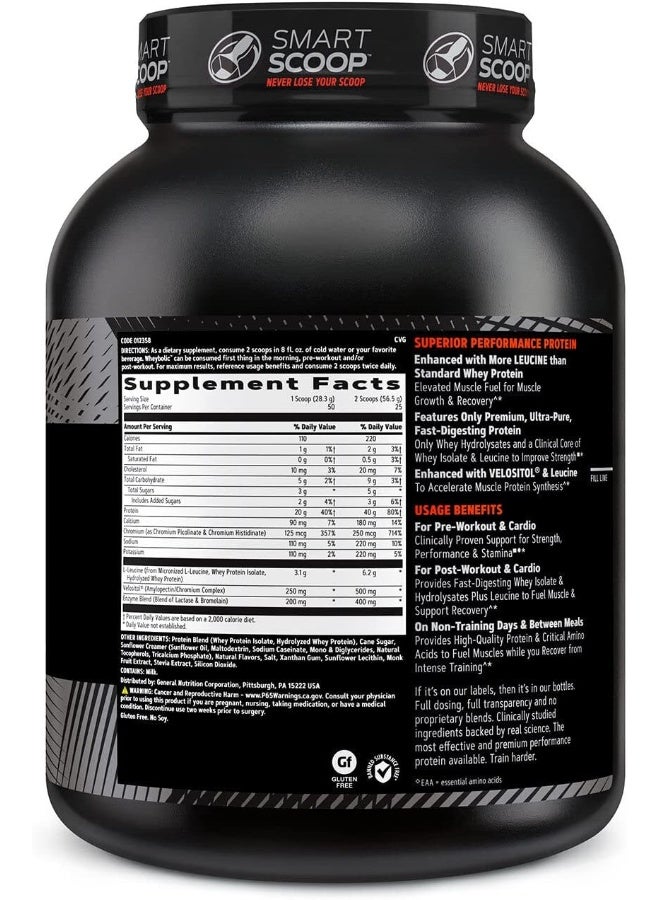 GNC AMP Wheybolic Targeted Muscle Building And Workout Support Formula Pure 25 Servings Natural Vanilla  - Image 2