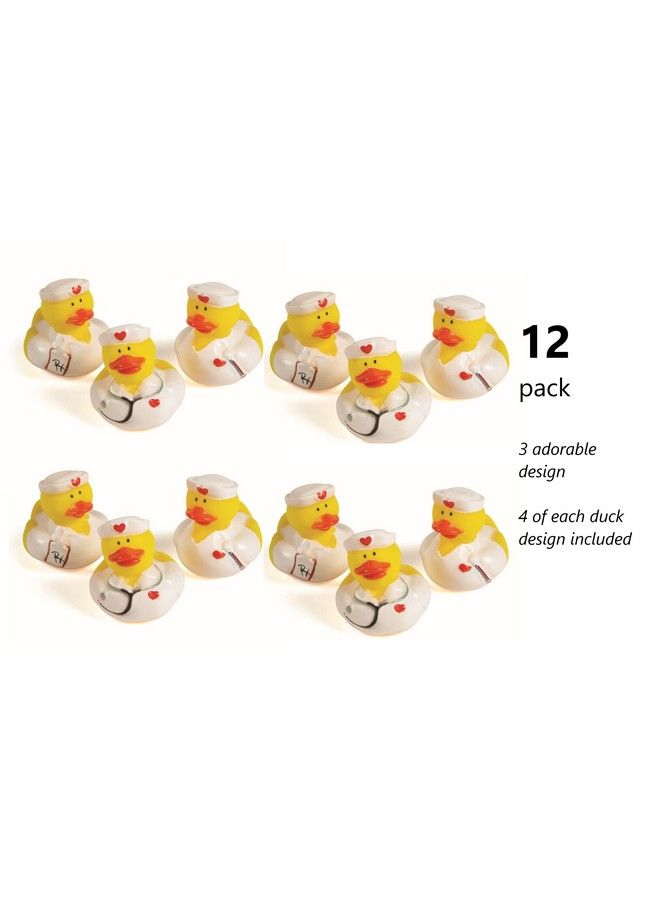 Fun Express 12 قطعة من بطات المطاط للممرضات 12 بطة ؛ هدايا أسبوع الممرضات ؛ تقدير الممرضات ؛ هدايا طلاب التمريض - Image 3