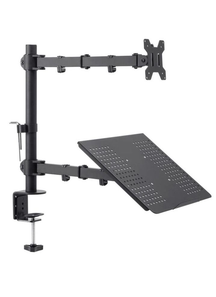 oem - Adjustable Dual LCD Monitor Arm With Laptop Notebook Adaptor Desk Mount Stand - Image 1