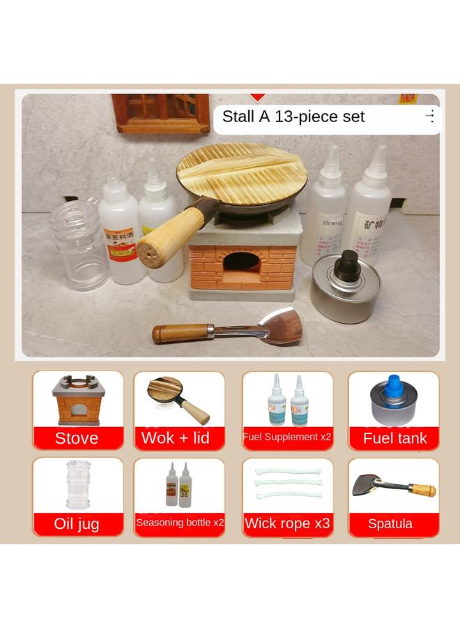 Bluejw Mini Small Kitchen Stall Small Kitchen Night Market Stall Project Square Stall Real Cooking Kitchen Market Hot Sale - Image 3