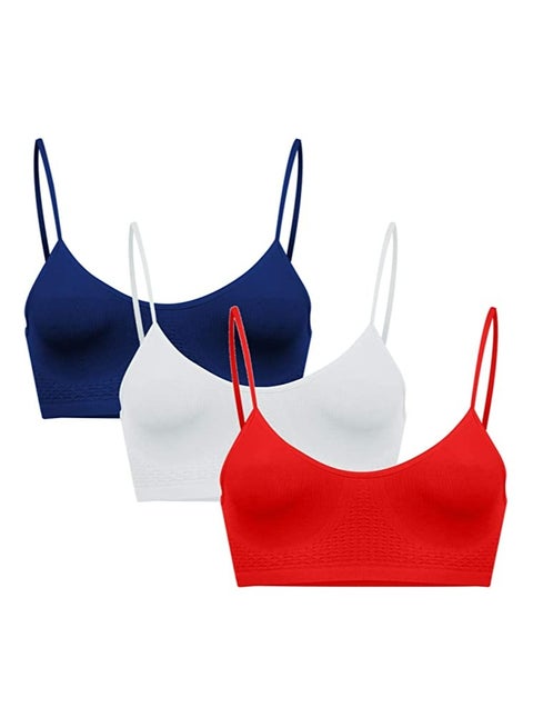 Cottonil Pack of 3 Microfiber Fire Thin Strap Soft Bra for Women