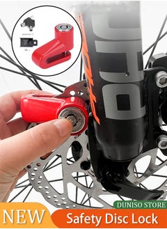 Loquat Safety Disc Lock, Motorcycle Bike Anti-Theft Wheel Disc Brake Lock, Padlock Waterproof Loud for Motorcycle Bike Scooters Mountain Road MTB Cycling Rotor Disc Brake Wheel Lock with Two Keys (Red)  - Image 1
