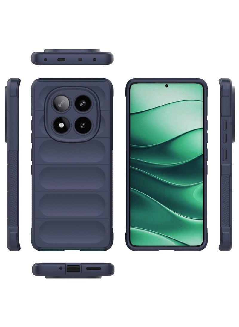 جراب موبايل ماجيك شيلد  سيليكون مضاد للصدمات وحمايه للكاميرا متوافق  Redmi Note 14 Pro 4G (ازرق)