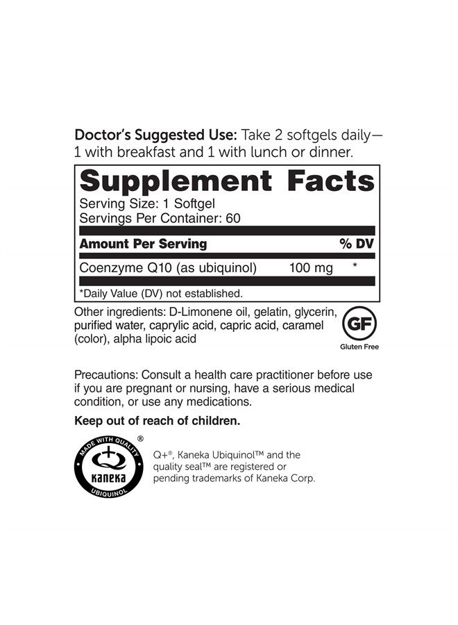 Dr. Whitaker Bioactive Q Ubiquinol 100 mg Delivers Clinically Validated, Highly Bioavailable CoQ10 (60 Day Supply) - Image 2