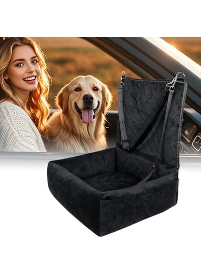 Black Dog Car Seat With Side Pockets Pet Travel Cushion For SUV Truck Front Backseat - Image 4