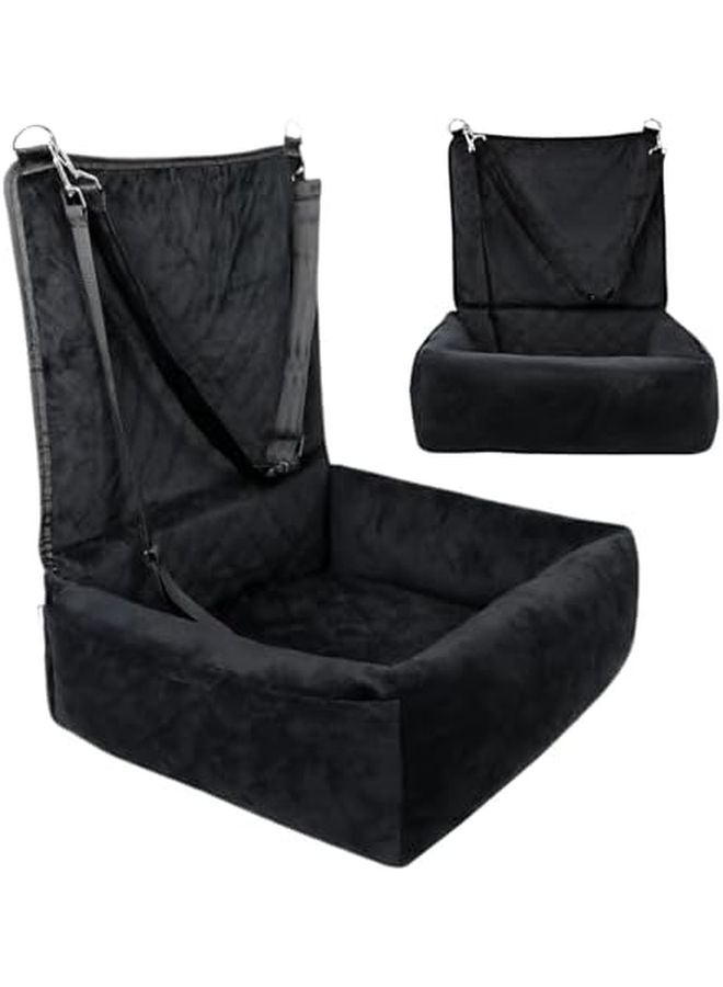 Black Dog Car Seat With Side Pockets Pet Travel Cushion For SUV Truck Front Backseat - Image 2