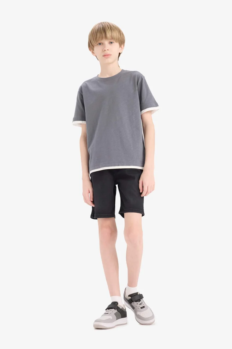 ديفاكتو Boy Crew Neck Basic Short Sleeve T-Shirt