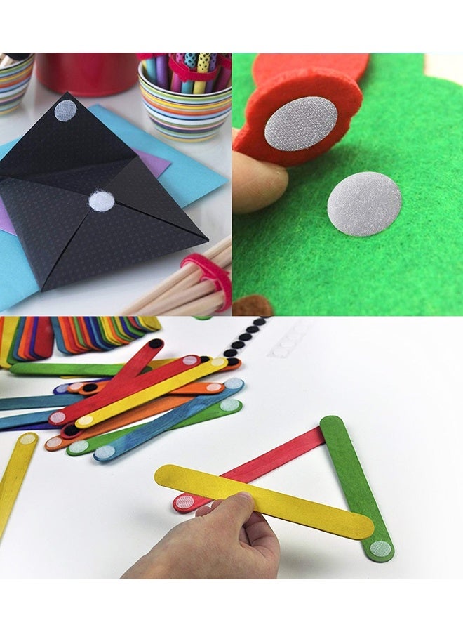 500 Pair Sets 0.39inch 10mm Diameter Sticky Back Coins Hook & Loop Self Adhesive Dots Tapes (White) - Image 5