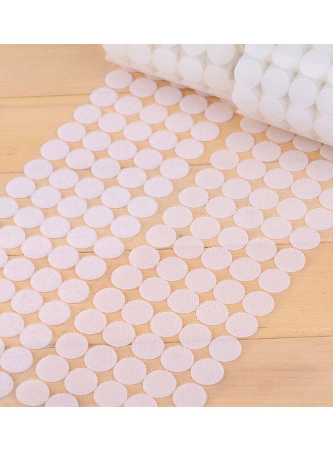 500 Pair Sets 0.39inch 10mm Diameter Sticky Back Coins Hook & Loop Self Adhesive Dots Tapes (White) - Image 2