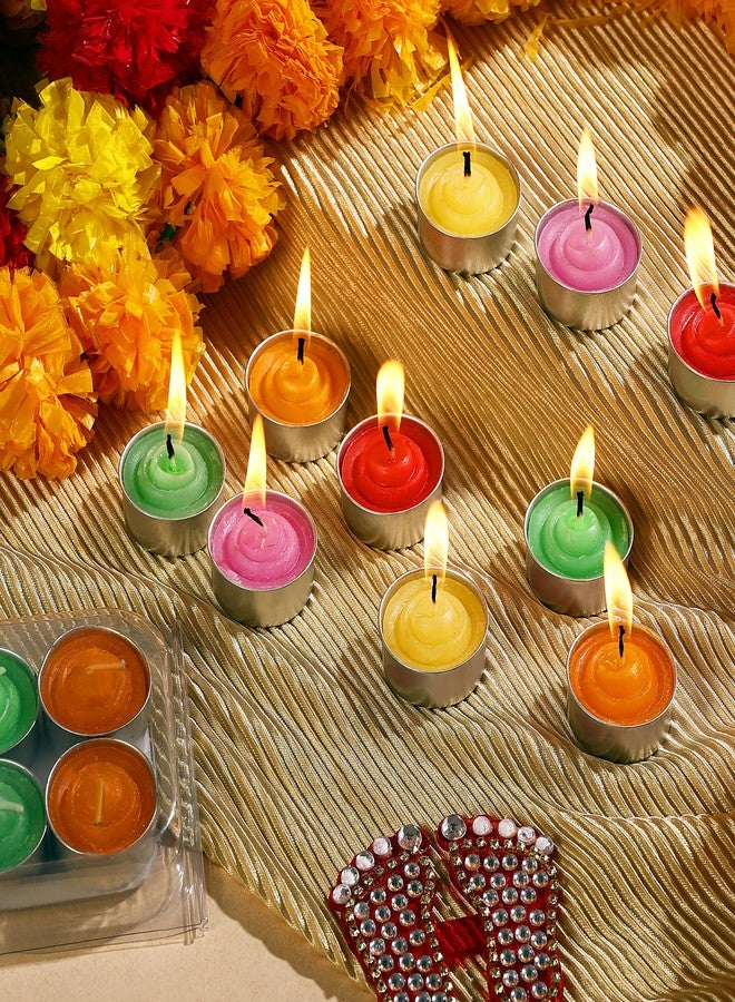 Prosperro Lumo by Parkash Candles Paraffin Wax Candles Classic Diya Tea Light (10 Pc Multicolour) - Unscented - Image 2