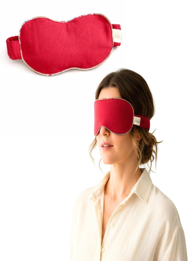 Aksobha Natural Herbal Migraine Eye Mask (Non-Gel for Puffy Eyes – Microwaveable Hot & Cold Therapy Eye Pack with Adjustable Strap, Reusable Cotton Compress for Sinus Relief - Image 1