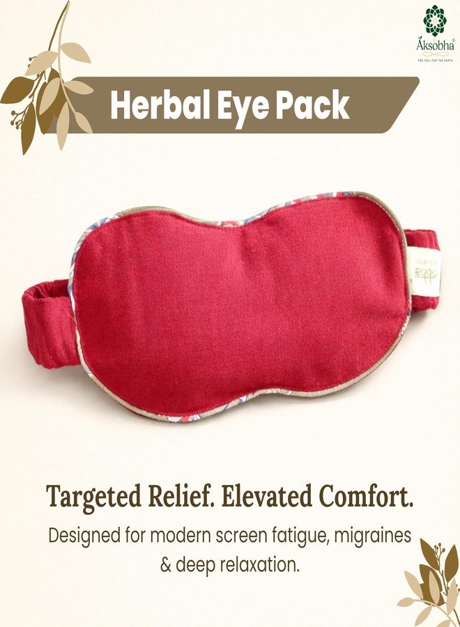 Aksobha Natural Herbal Migraine Eye Mask (Non-Gel for Puffy Eyes – Microwaveable Hot & Cold Therapy Eye Pack with Adjustable Strap, Reusable Cotton Compress for Sinus Relief - Image 2