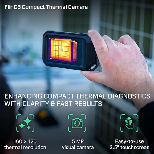 FLIR C5 Compact Thermal Imaging Camera with Wifi: High Resolution Infrared Imager for Inspection, Electrical/Mechanical, Building, and HVAC Applications - Image 2