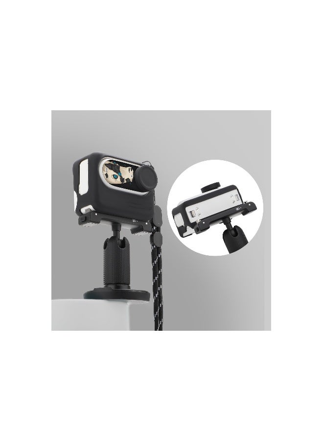 Silicone Case Camera Sticker Lens Cover for Insta360 Go3, Protective Case with Lanyard Anti-Scratch Skin Camera Accessories, Host Lens Fully Wrapped, Waterproof for Travel, Sports(Black) - Image 4