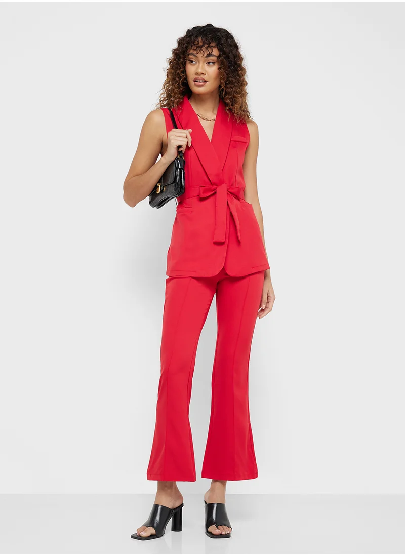 Ginger Longline Belted Vest & Pant Set