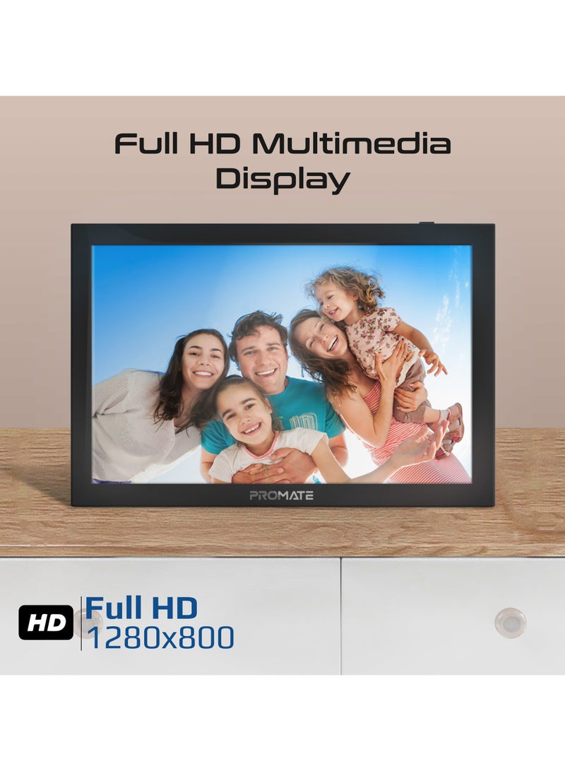 بروميت إطار صور رقمي عالي الوضوح بشاشة لمس ١٠.١ بوصة، تحكم لاسلكي بالتطبيقات، سعة تخزين ١٦ جيجابايت، يدعم بطاقات USB/TF، مكبر صوت مزدوج، اشكال عرض متعددة للصور والفيديو - Image 3