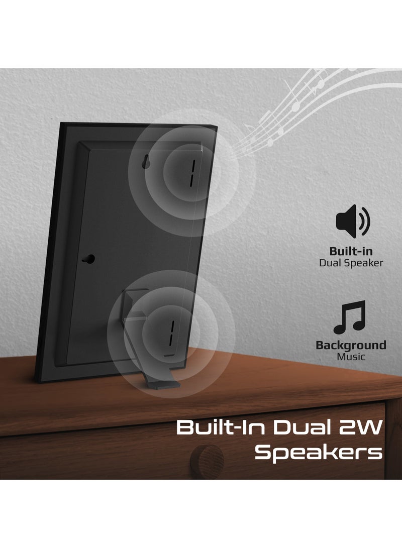 بروميت إطار صور رقمي عالي الوضوح بشاشة لمس ١٠.١ بوصة، تحكم لاسلكي بالتطبيقات، سعة تخزين ١٦ جيجابايت، يدعم بطاقات USB/TF، مكبر صوت مزدوج، اشكال عرض متعددة للصور والفيديو - Image 5