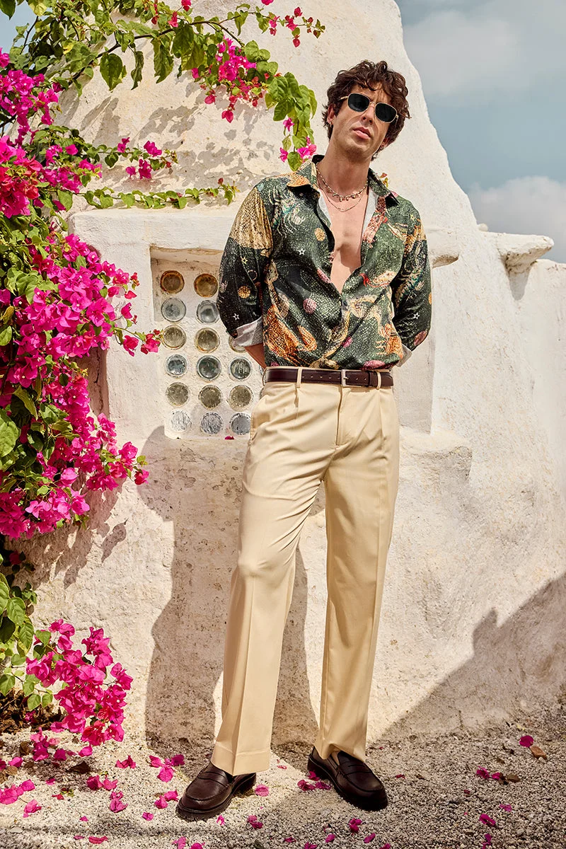 SNITCH Mediterranean Mosaic Luxe Constallation Print Shirt