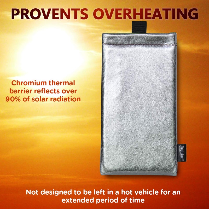 بينجتيكور Thermal Phone Case for Hot u0026 Cold Weather, Insulated Phone Pouch Prevents Overheating u0026 Extends Battery Life,for iPhone 15Pro Max/14Pro Max/GalaxyA54 and Similar Sized Phones-Silverï¼ˆMediumï¼‰ - Image 4