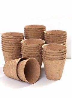 MIXDE 50PCS Peat Pots Seed Starter Eco-Friendly Enhance Aeration with Plant Tags for Home Plant Starters Biodegradable Seedling Peat Pots for Plants Seed Starter, Indoor Planting Cups for Seedlings  - Image 1