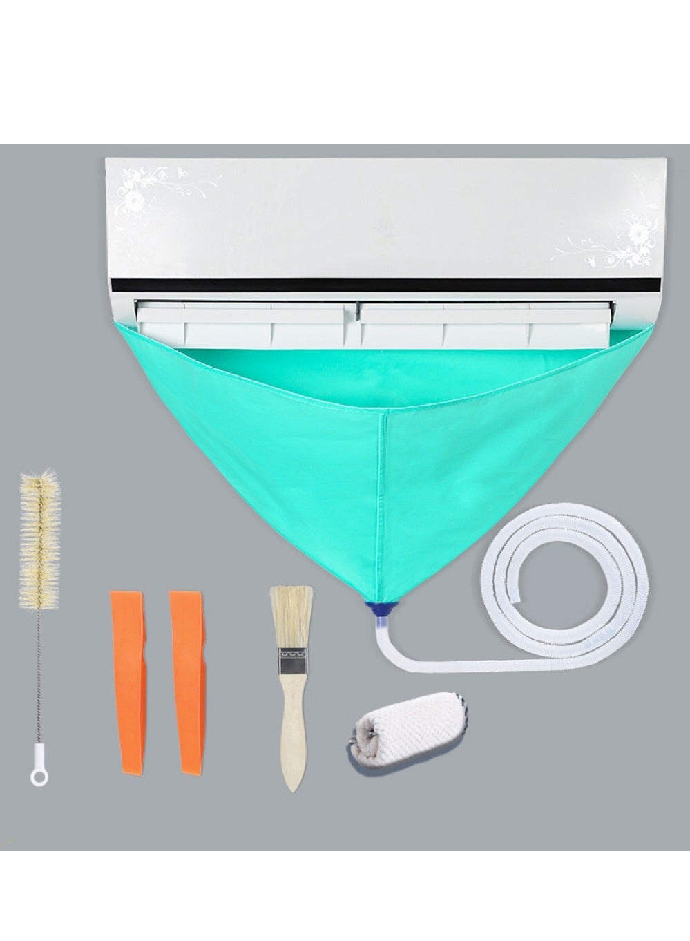 Waterproof Split Air Conditioner Cleaning Kits·, Wall Mounted Air Conditioning Dust Washing Clean Cover Air Conditioner Service Bag for 1P Hanging Air Conditioners (Green,size:105x60cm)