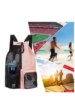 Skycare Swim Bag Mesh Drawstring Backpack with Wet Pocket Beach Backpack for Swimming, Gym, and Workout Gear - view 4