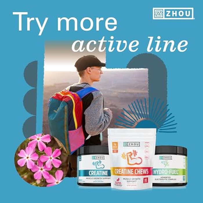 Zhou Mag Gly Gummies - Magnesium Glycinate Gummies for Women & Men, Cellular Energy Support, Muscle & Nerve Function Support, Vegan, Gluten Free, Natural Fruit Punch Flavor - 50 Count - Image 5