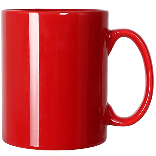 Smilatte 20 OZ Extra Large Ceramic Coffee Mug, M017 Classic Porcelain Boss Super Big Tea Cup with Handle for Office and Home, Red - Image 1