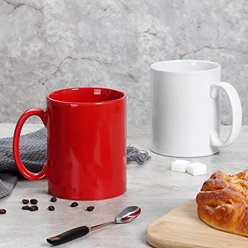 Smilatte 20 OZ Extra Large Ceramic Coffee Mug, M017 Classic Porcelain Boss Super Big Tea Cup with Handle for Office and Home, Red - Image 5