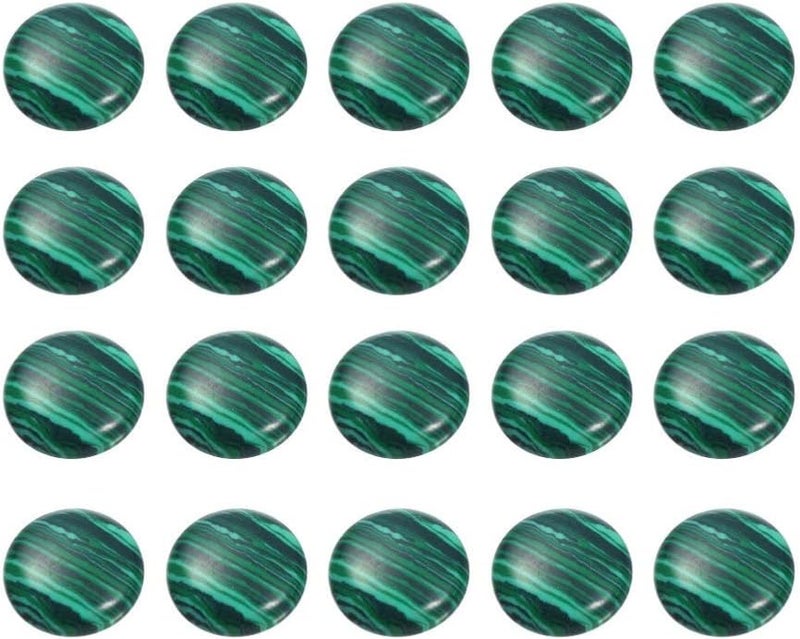comfrt 20pcs Natural Half Round Flat Back Cabochons Stones Beads Malachite Semi Precious Gemstones Dome Cameos for Jewelry Making 4mm - Image 1