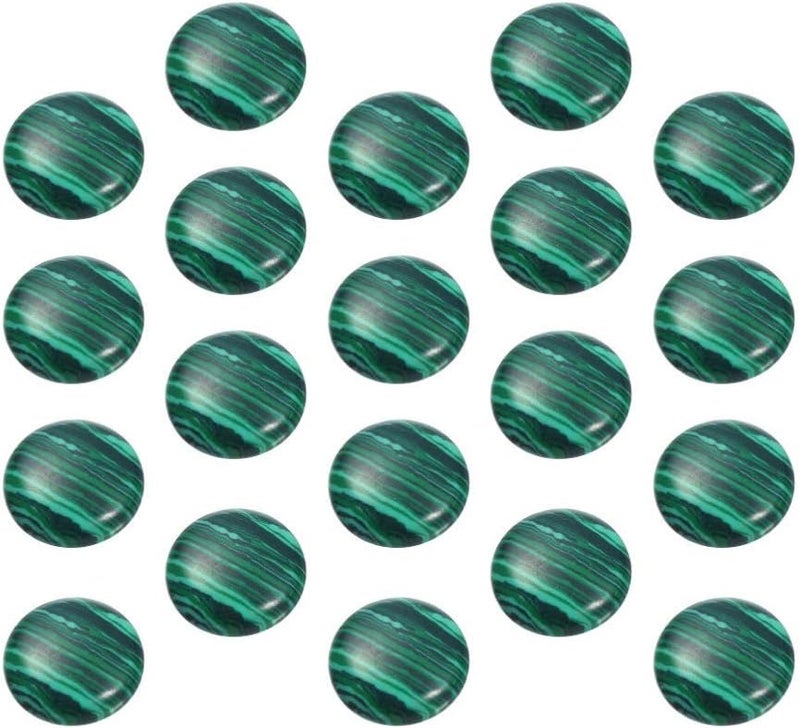comfrt 20pcs Natural Half Round Flat Back Cabochons Stones Beads Malachite Semi Precious Gemstones Dome Cameos for Jewelry Making 4mm - Image 3