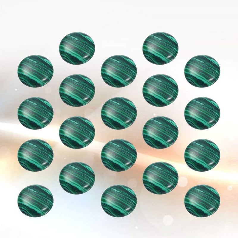 comfrt 20pcs Natural Half Round Flat Back Cabochons Stones Beads Malachite Semi Precious Gemstones Dome Cameos for Jewelry Making 4mm - Image 5