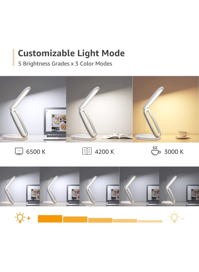مصباح مكتب LED قابل لتعديل شدة الإضاءة، مصباح قراءة مزود بمنفذ شحن USB، 3 أوضاع ألوان، مصباح LED للدراسة/الطاولة/المكتب، تحكم باللمس، مريح للعين، مصباح مكتب للعمل - Image 2