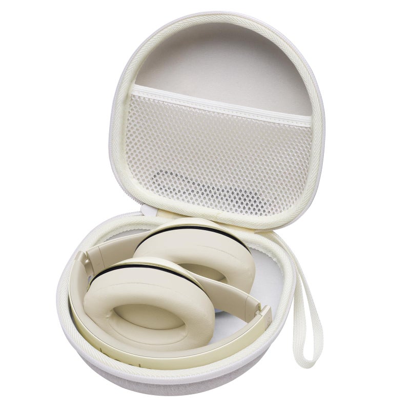 XANAD حافظة سماعات الرأس لسماعات Beats/JLab JBuds Lux ANC/JBL/TOZO/BERIBES/Picun/KVIDIO اللاسلكية لإلغاء الضوضاء فوق الأذن قابلة للطي (كريم) - Image 1