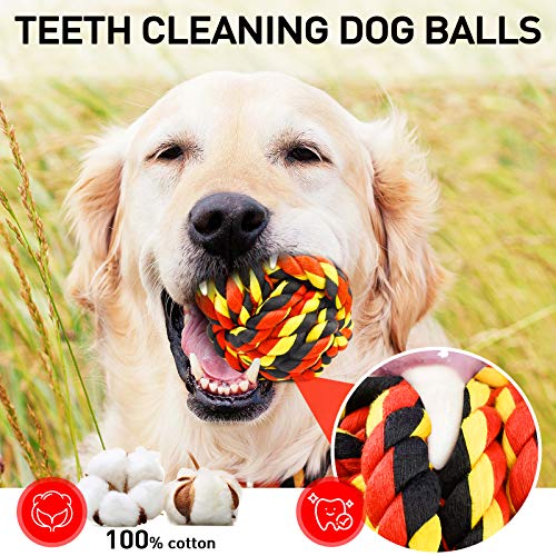 SHARLOVY Dog Toys for Aggressive Chewers, Dog Balls for Large Breeds, Heavy Duty Cotton Rope Chew Toys with Tough Twisted for Medium Breeds, 6 Pack Indestructible Chew Toys - Image 4