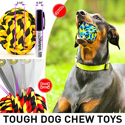 SHARLOVY Dog Toys for Aggressive Chewers, Dog Balls for Large Breeds, Heavy Duty Cotton Rope Chew Toys with Tough Twisted for Medium Breeds, 6 Pack Indestructible Chew Toys - Image 2